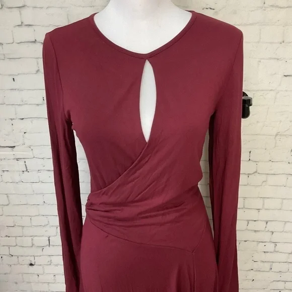 Free People Beach Womens Vance Mini Swing Dress Maroon Fit Flare Size S NEW E2 - Picture 3 of 12